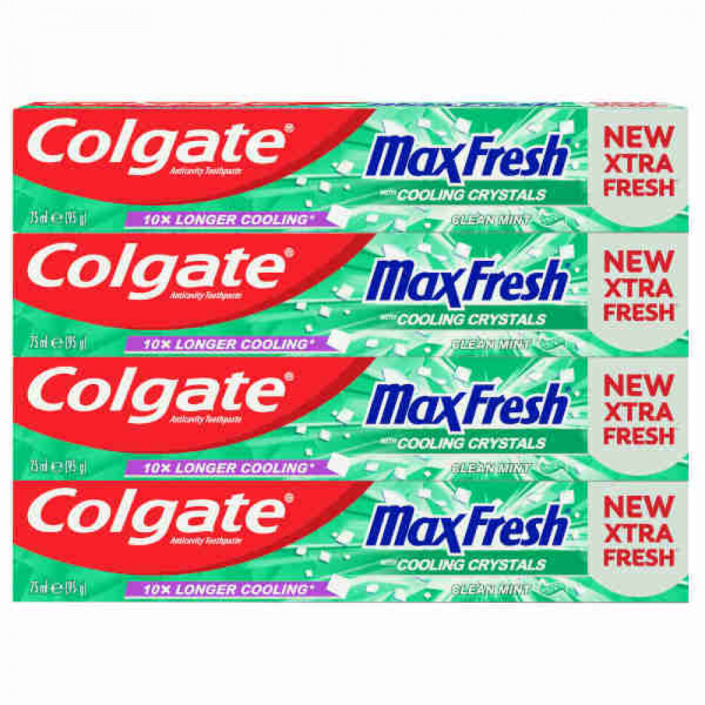 Colgate Toothpaste MaxFresh Clean Mint 4 x 75ml  Colgate Toothpaste MaxFresh Clean Mint 4 x 75ml