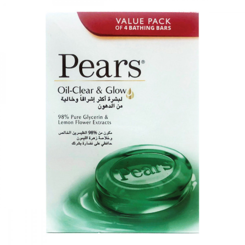 Pears Soap Oil-clear & Glow 4 x 125gm  Pears Soap Oil-clear & Glow 4 x 125gm