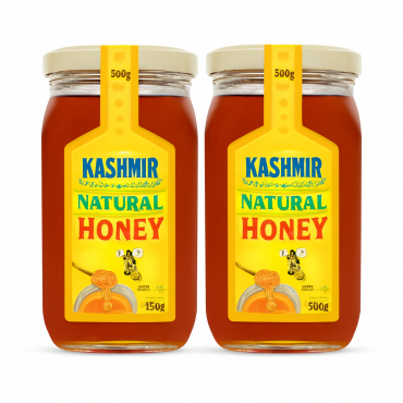 KASHMIR NATURAL HONEY GLASS JAR 2X500GM