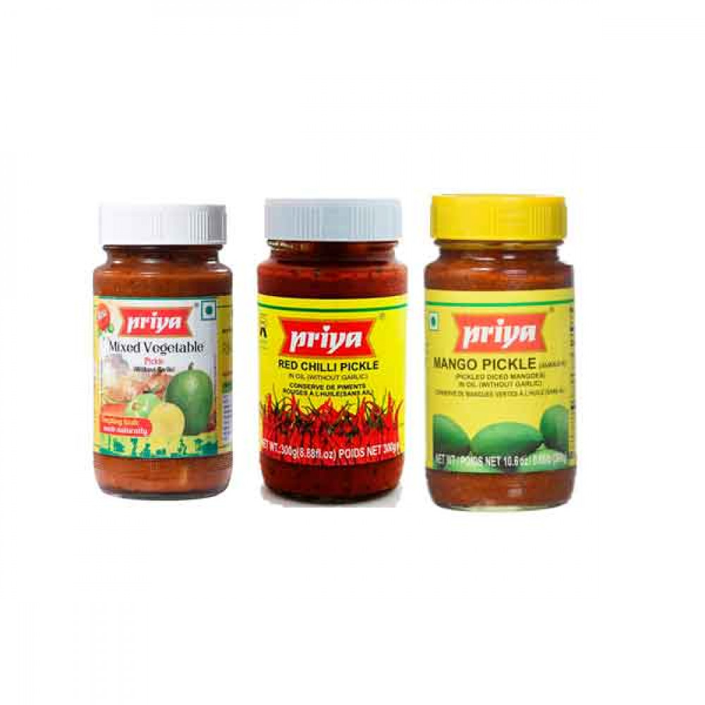 Priya Pickle Assorted 3 x 300ml Priya Pickle Assorted 3 x 300ml