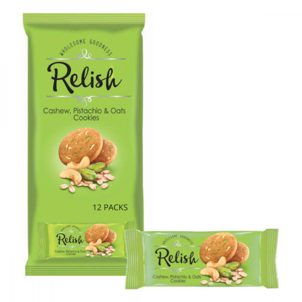 Nabil Relish Cashew, Pistachio & Oats Cookies 12 x 42gm  Nabil Relish Cashew, Pistachio & Oats Cookies 12 x 42gm