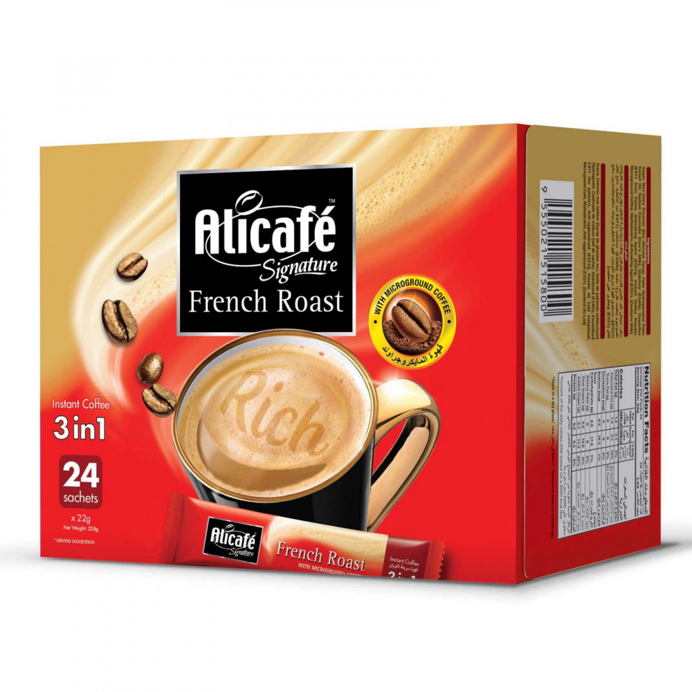 Alicafe Signature French Roast 3 In 1 Coffee 24 x 22gm  Alicafe Signature French Roast 3 In 1 Coffee 24 x 22gm